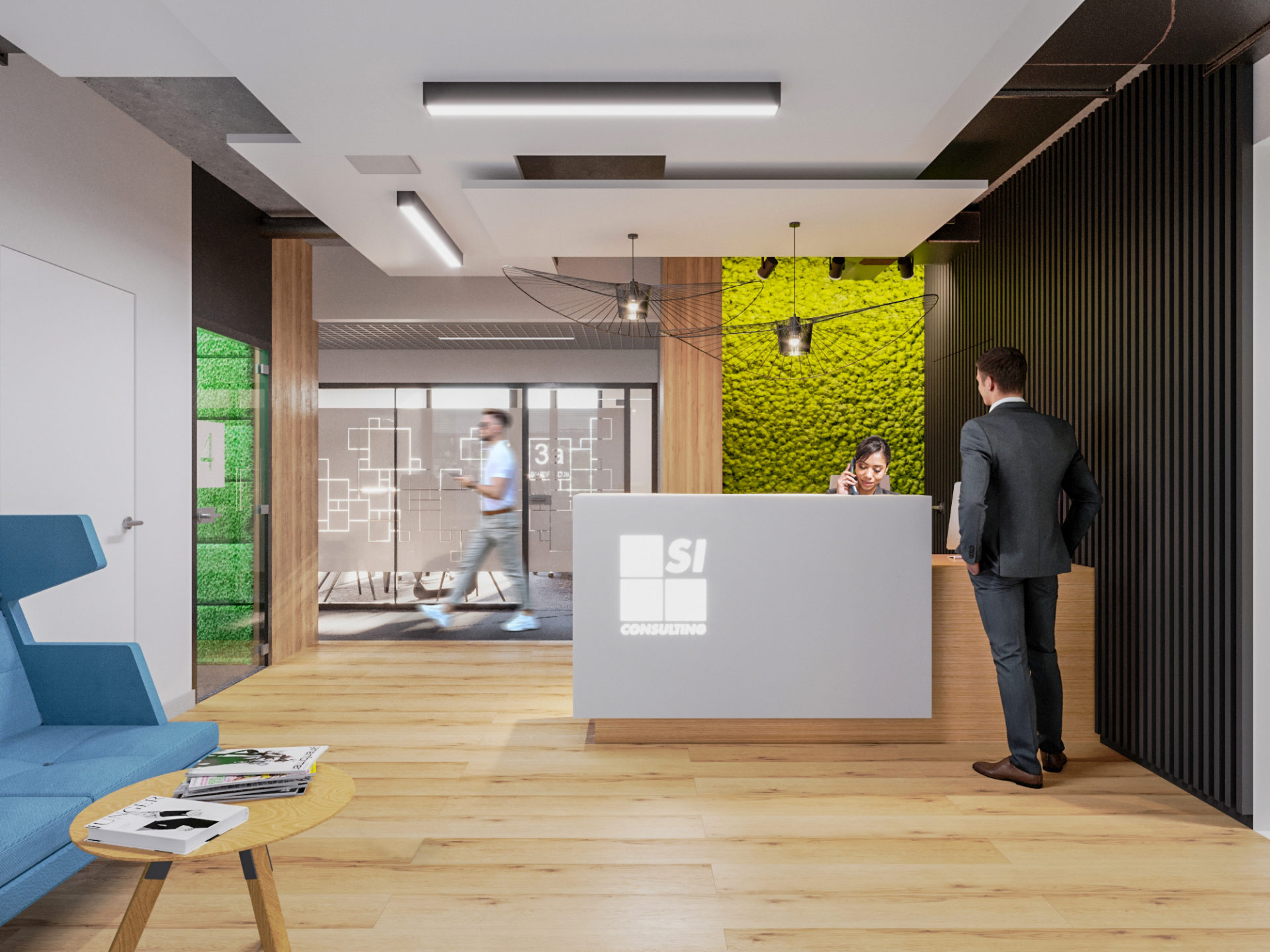 Projekt biura dla firmy SI Consulting, projekt wnętrza biura, architekci i design, projekt wnętrz biurowych