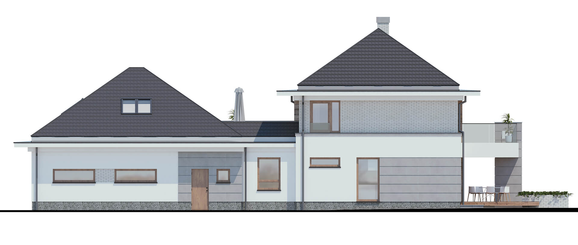 projekt domu jednorodzinnego, projekt domu typowego, adaptacja domu typowego, projekt domu z dachem czterospadowym, projekt dużego domu jendorodzinnego