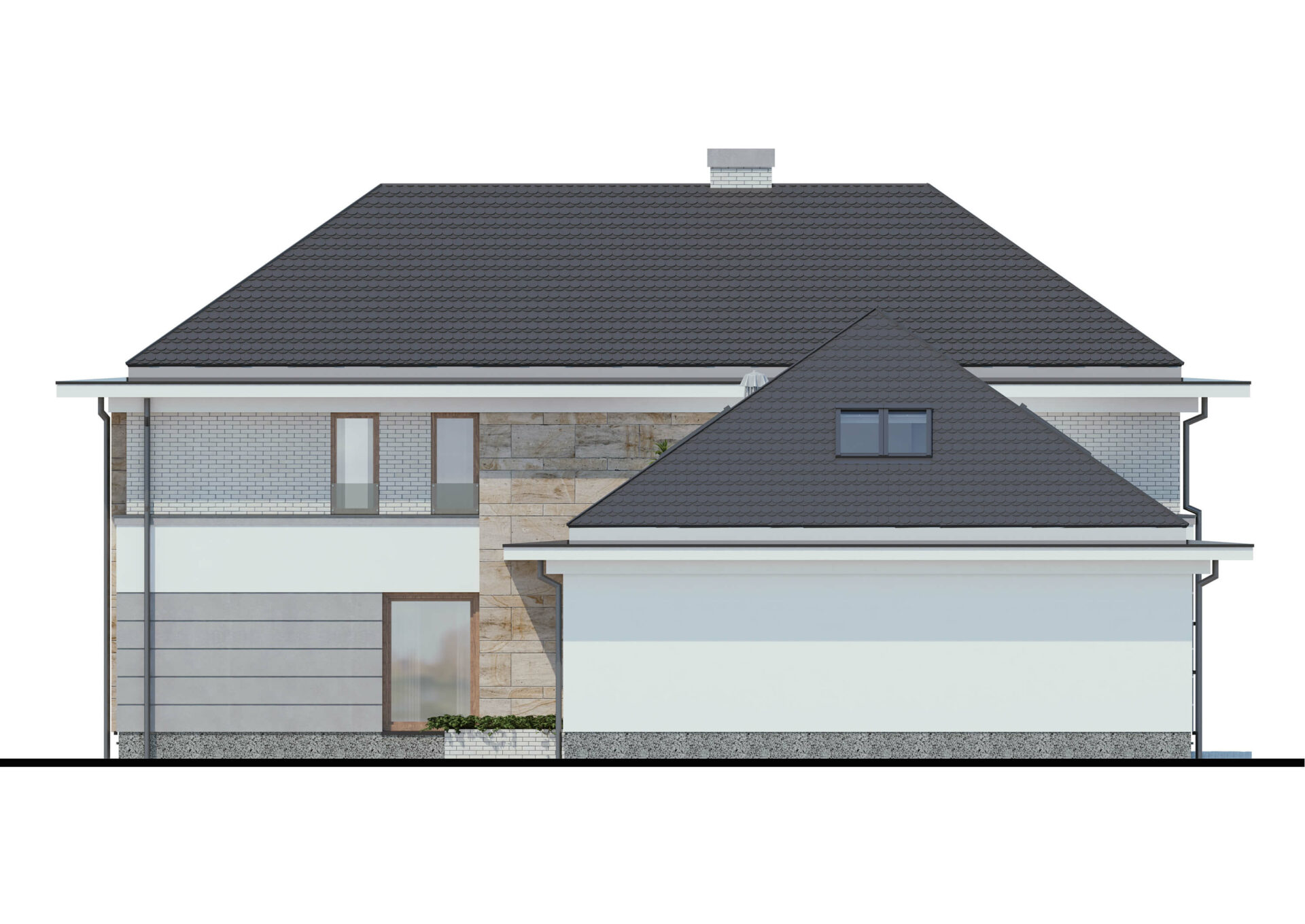 projekt domu jednorodzinnego, projekt domu typowego, adaptacja domu typowego, projekt domu z dachem czterospadowym, projekt dużego domu jendorodzinnego