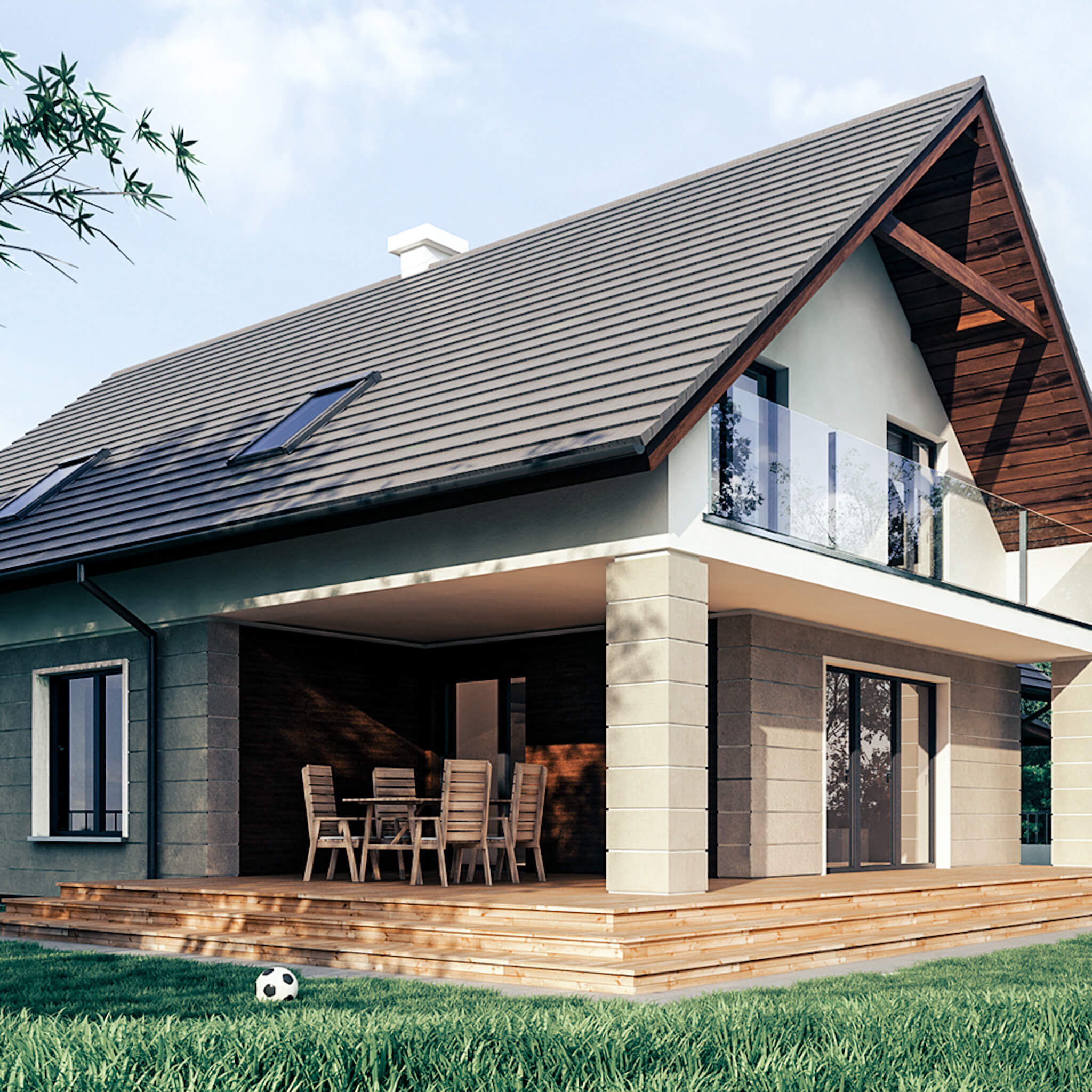 Projekt domu jednorodzinnego, minimalistyczny, w charakterze nowoczesnej stodoły.